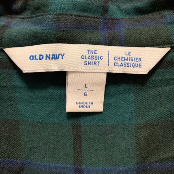 Old Navy Classic Fit Blackwatch Plaid Flannel Shirt L - NWOT - Picture 2 of 3
